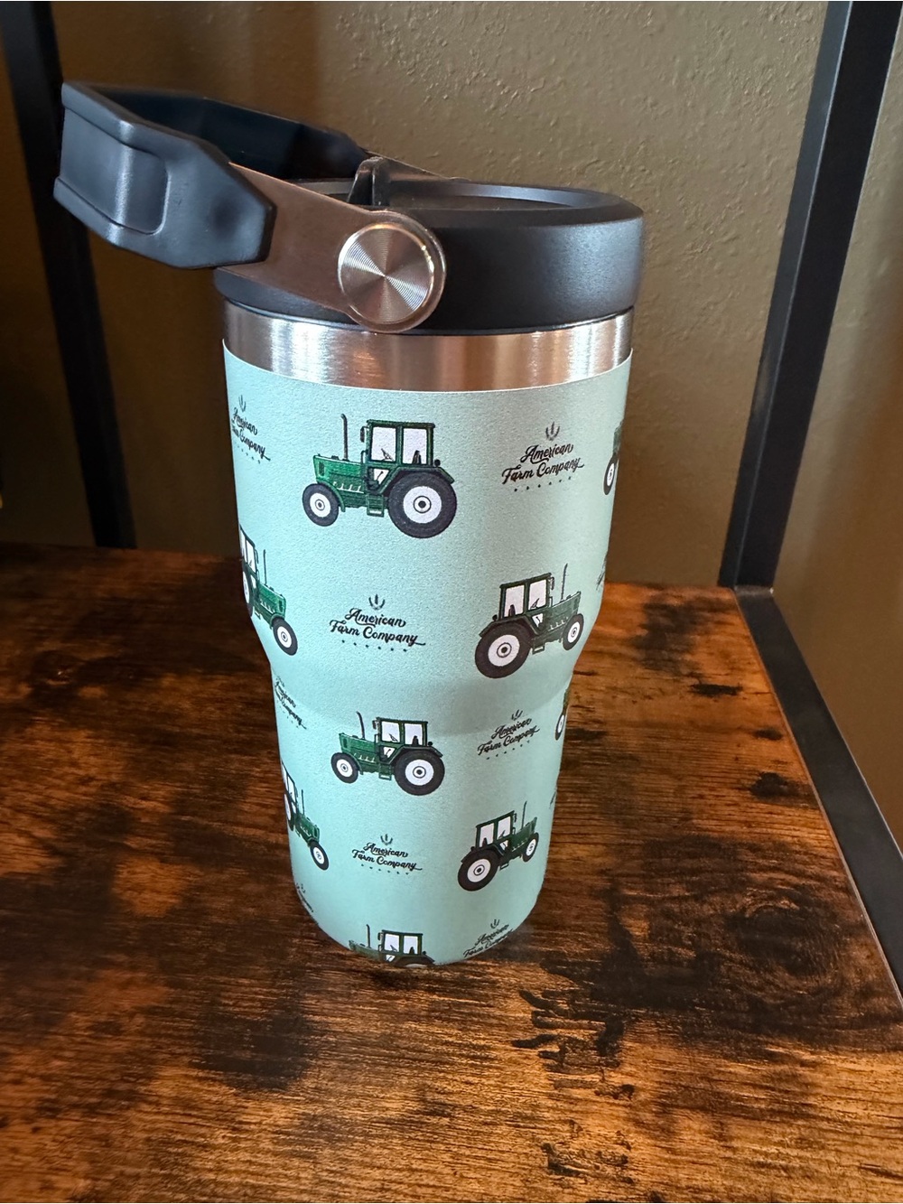 Kids Green Tractor Travel Tumbler 20 oz NWT